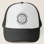 Hole in One Classic Personalised Golf Trucker Hat<br><div class="desc">Featuring an aged stamp effect classic retro design. Personalize the name,  location hole number and date to create a great golf keepsake to celebrate that fantastic hole in one. Designed by Thisisnotme©</div>