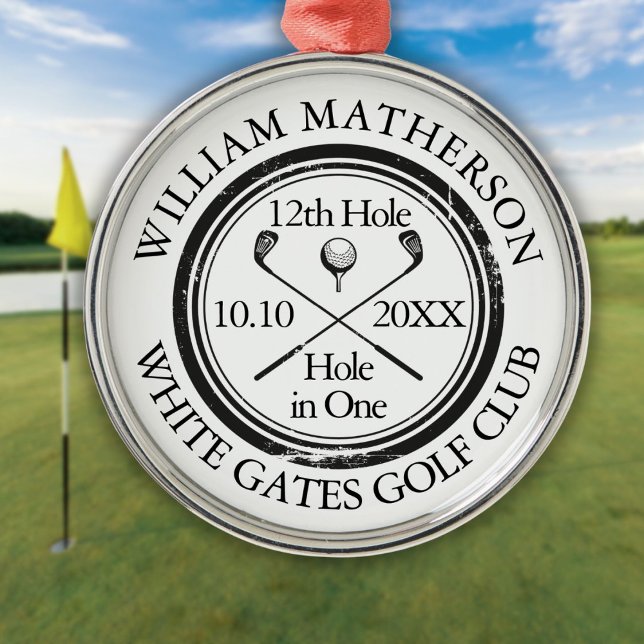 Hole in One Classic Personalized Golf Metal Ornament (Hole in One Classic Personalized Golf Metal Ornament)