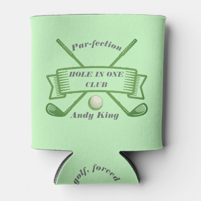 Hole In One Club Personalized Custom Name Beer Can Cooler (Front)