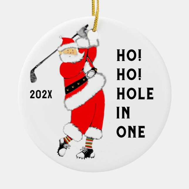 Hole-in-one Collectable. Ceramic Ornament (Front)