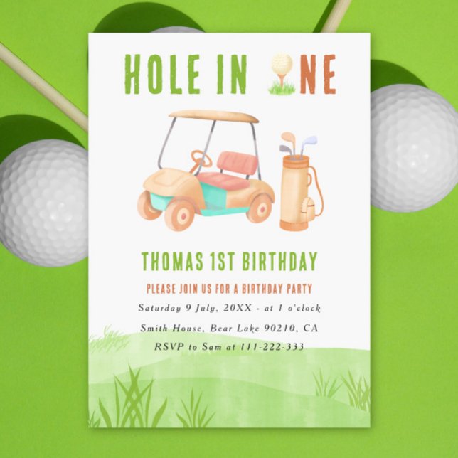 Hole In One First Birthday Party Invitation (Creator Uploaded)