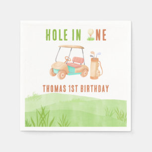 Hole In One First Birthday Party Napkin