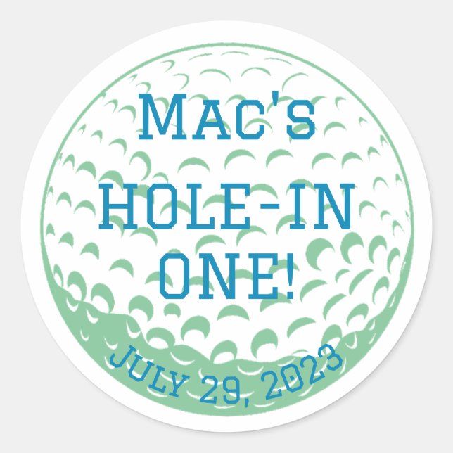 Hole-in One First Birthday Theme Stickers (Front)