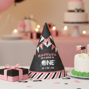 Hole In One Girls Golf 1st Birthday Par-tee Party Hat