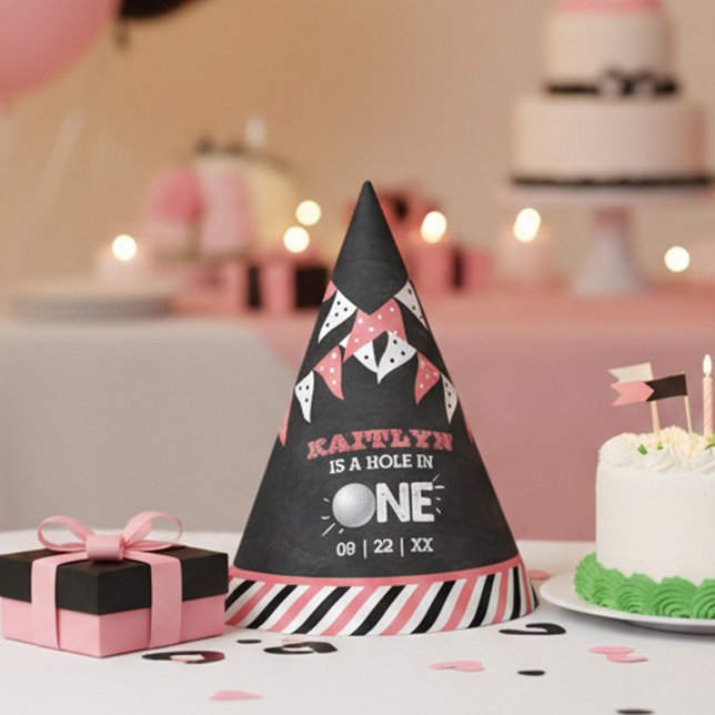 Hole In One Girls Golf 1st Birthday Par-tee Party Hat (Creator Uploaded)