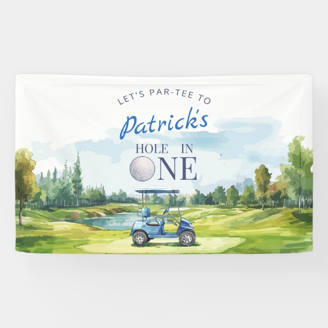 Hole In One Golf 1st Birthday  Banner (Horizontal)