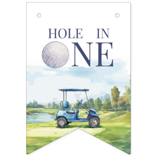 Hole In One Golf 1st Birthday  Bunting Flags