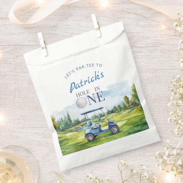 Hole In One Golf 1st Birthday  Favour Bag (Clipped)