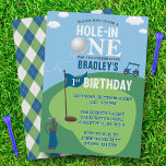 Hole In One Golf 1st Birthday Invitation<br><div class="desc">Celebrate in style with these golf themed 1st birthday invitations. This design is easy to personalize with your special event wording and your guests will be thrilled when they receive these fabulous invites.</div>