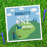 Hole In One Golf 1st Birthday Napkin<br><div class="desc">Celebrate in style with these fun and very trendy 1st birthday napkins. The design is easy to personalize with your special event wording and your guests will be thrilled when they see these fabulous napkins. Matching items can be found in the collection.</div>