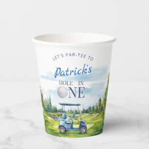 Hole In One Golf 1st Birthday  Paper Cups