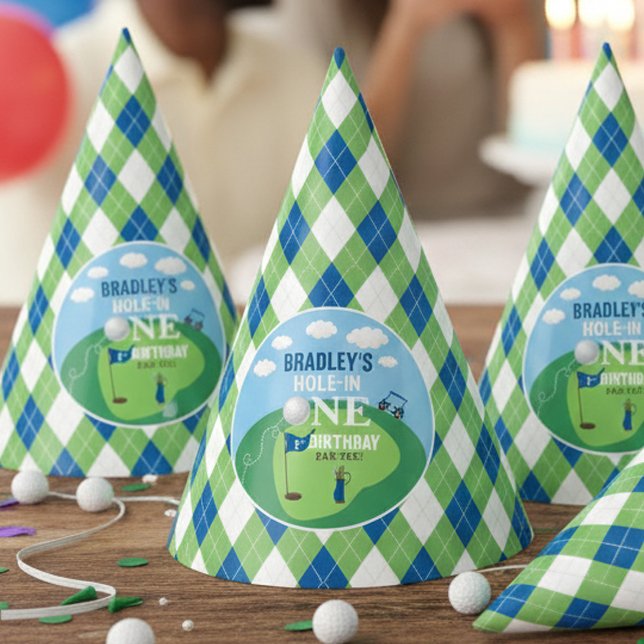 Hole In One Golf 1st Birthday Party Hat (Creator Uploaded)