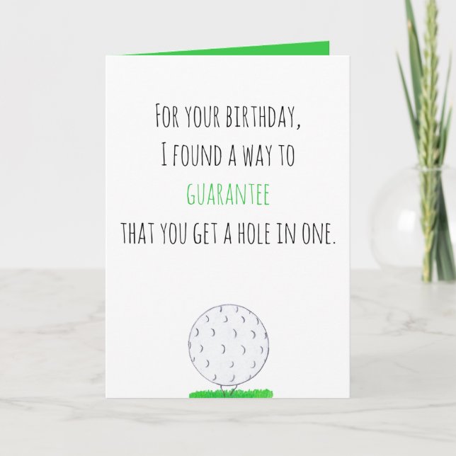 Hole In One Golf Birthday Card (Front)