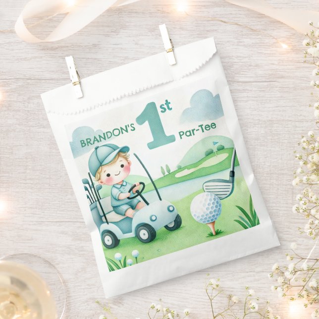 Hole in One Golf Boy 1st Par-tee Birthday Favour Bag (Clipped)