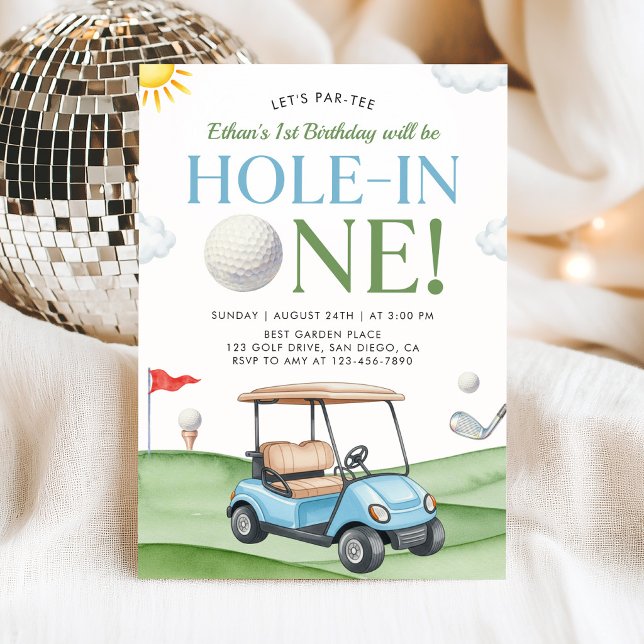 Hole In One Golf Boy Birthday Invitation (Creator Uploaded)