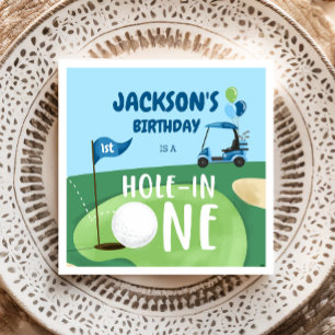 Hole In One Golf Boy First Birthday Par-Tee Napkin