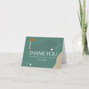 Hole in One Golf Course 1st Birthday Thank You Card