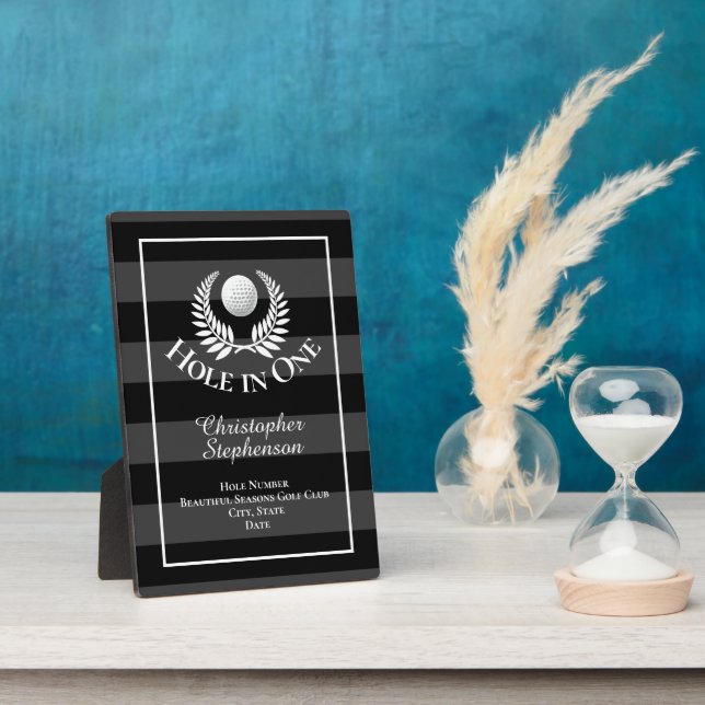 Hole in One Golf Course Custom Recognition Award Plaque (Side)