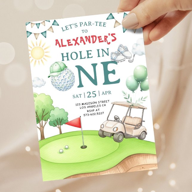 Hole in One Golf First Birthday Invitation  (Creator Uploaded)