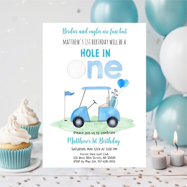 Hole In One Golf First Birthday Invitation (Creator Uploaded)