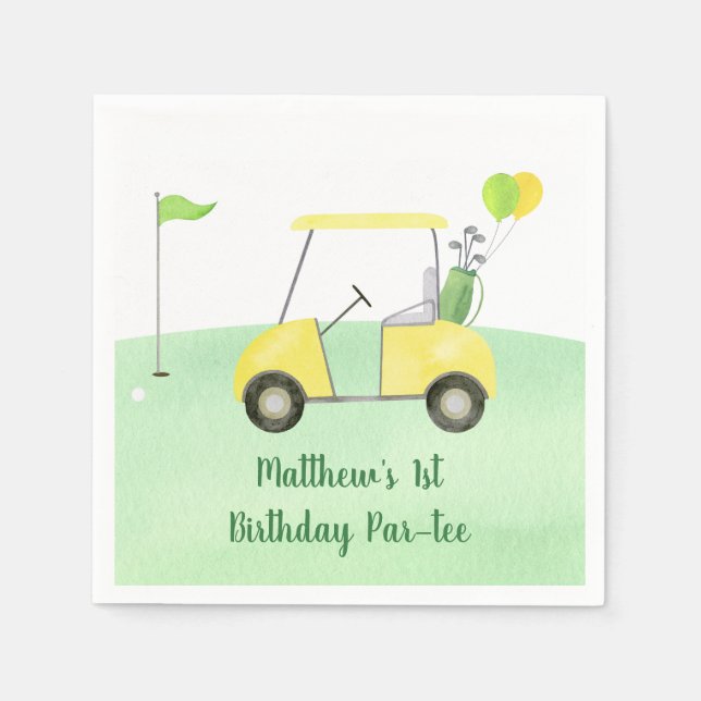 Hole In One Golf First Birthday Par-tee Napkin (Front)