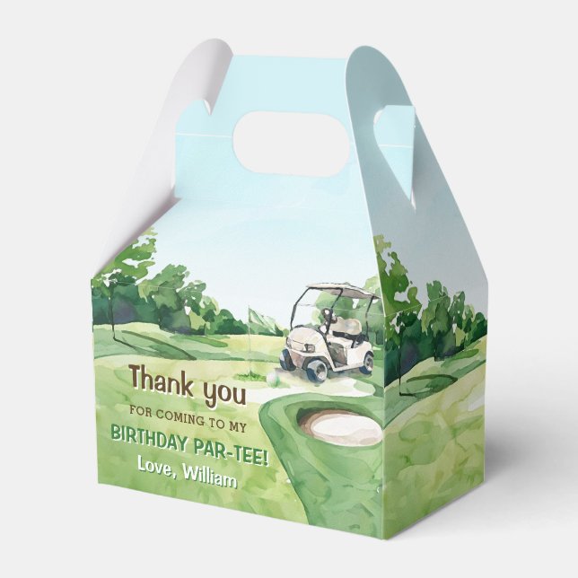 Hole in One Golf Par-tee 1st Birthday Favor Box (Front Side)