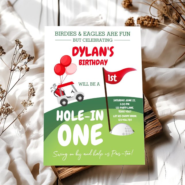Hole In One Golf Par-tee 1st Birthday Invitation (Creator Uploaded)