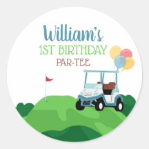 Hole In One Golf Par-Tee 1st Birthday Sticker