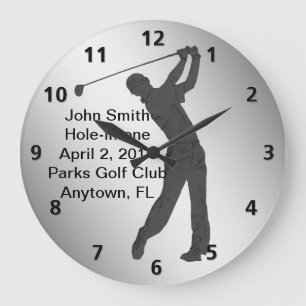 Hole-in-one Golf Swinger Customizable Large Clock