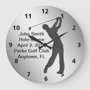 Hole-in-one Golf Swinger Customizable Large Clock