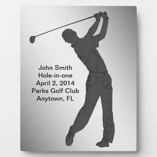 Hole-in-one Golf Swinger Customizable Plaque (Front)