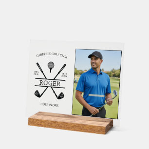 Hole In One Golfer Photo Acrylic Sign