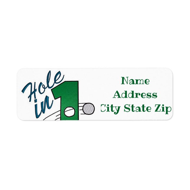 **HOLE IN ONE GOLFER'S** RETURN ADDRESS LABEL (Front)