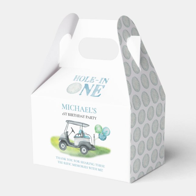 Hole-In-One Mini Golf Theme Birthday Favour Box (Back Side)