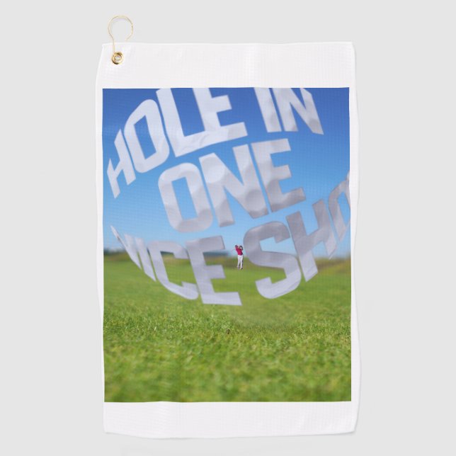 Hole In One Nice Shot Golf Towel (Front)