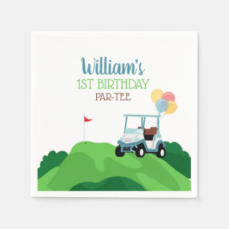 Hole In One Par-Tee 1st Golf Birthday Party Napkin