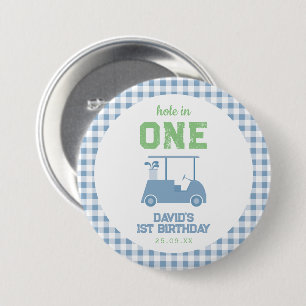 Hole in One Par Tee Boy 1st Birthday 3 Inch Round Button