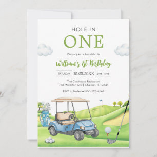 Hole In One Par-tee Golf Boy 1st Birthday Invitati Invitation