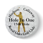 Hole In One Personalized Golf Gold and Black White