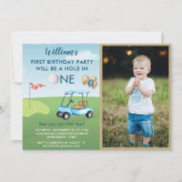 Hole In One Photo Boy Golf PARTY 1st Birthday 