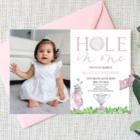 Hole In One Pink Golf Picture 1st Birthday Party