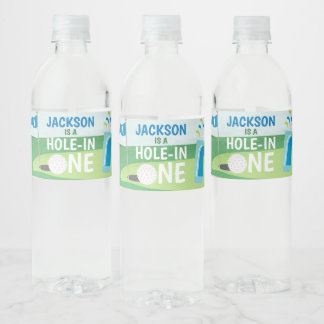 Hole in One Water Bottle Labels, Golf Birthday Label