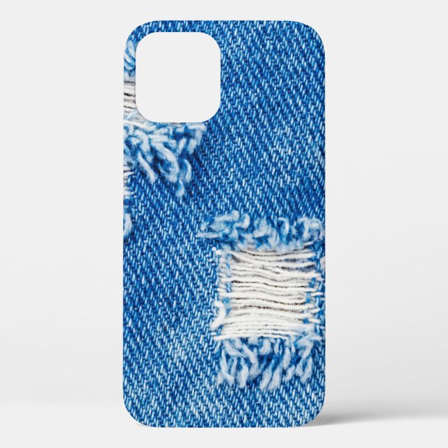Hole on Denim Jeans. Ripped Destroyed Torn Blue je Case-Mate iPhone Case (Back)