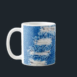 Hole on Denim Jeans. Ripped Destroyed Torn Blue je Coffee Mug<br><div class="desc">Hole on Denim Jeans. Ripped Destroyed Torn Blue jeans background. Close up blue denim  jean texture</div>