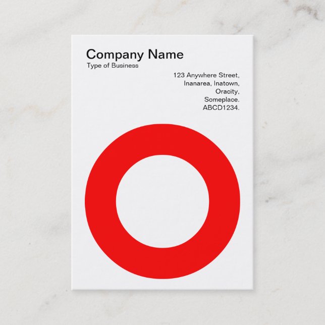 Holed Circle - Red Business Card (Front)