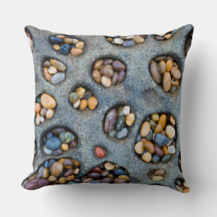 Holes filled with pebbles, CA Throw Pillow