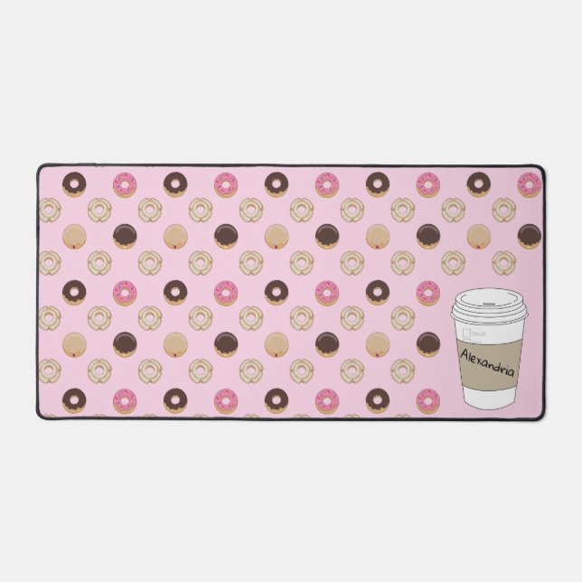 Holey Doughnuts Custom Coffee Cup Desk Mat (Front)