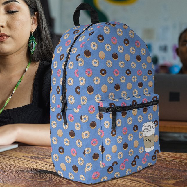 Holey Doughnuts Custom Coffee Cup Printed Backpack (Creator Uploaded)