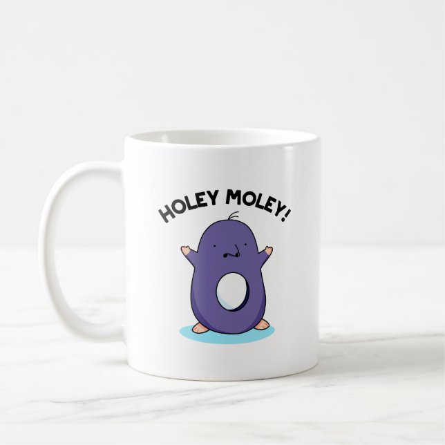 Holey Moley Funny Mole Pun  Coffee Mug (Left)