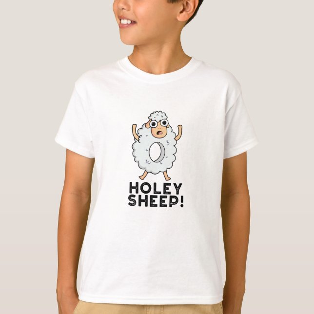 Holey Sheep Funny Animal Pun  T-Shirt (Front)